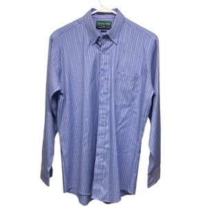 J.D. Christopher Shirt 15 32/33 Blue with Navy and Gold Stripes